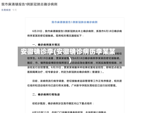 安徽确诊李(安徽确诊病历李某某)-第2张图片